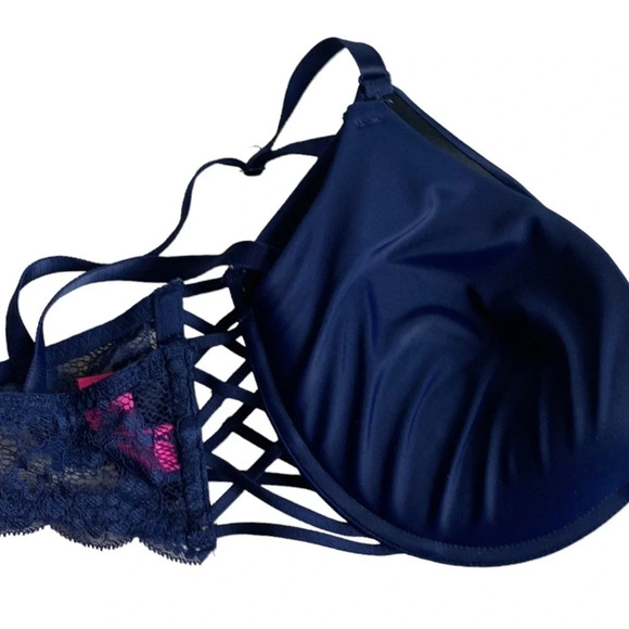 La Senza Women’s Obsession Bra Size 32 DD Blue Front Closure Adjustable  (USED) - Picture 8 of 8